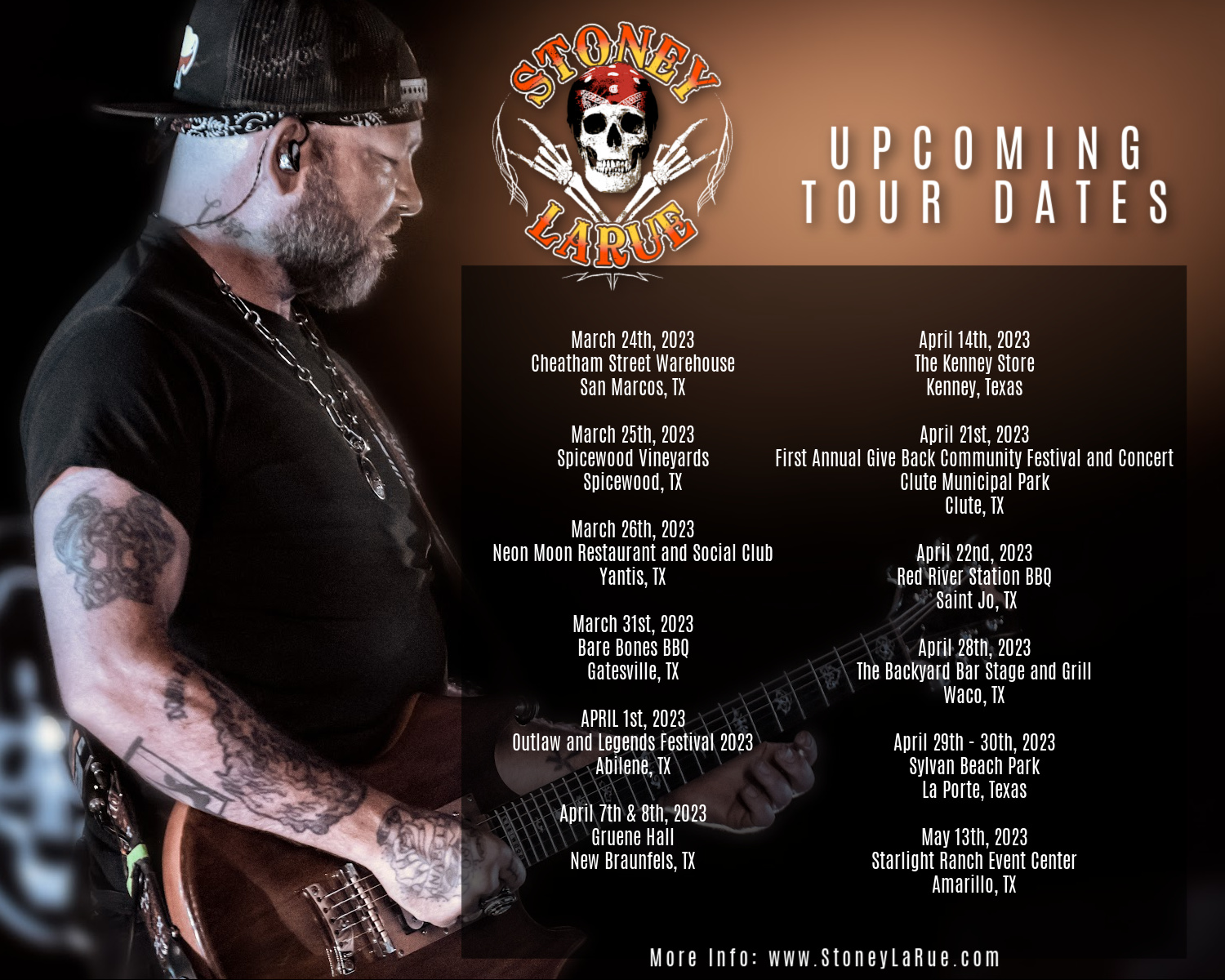 Check out these Stoney LaRue tour dates! Stoney LaRue